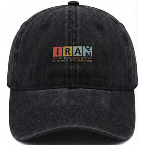 Iran The War Is Meant To Be Continuous Vintage Graphic Washed Cotton Baseball Cap Orwell Quotes Geopolitical Satire TS02 Print Your Wear