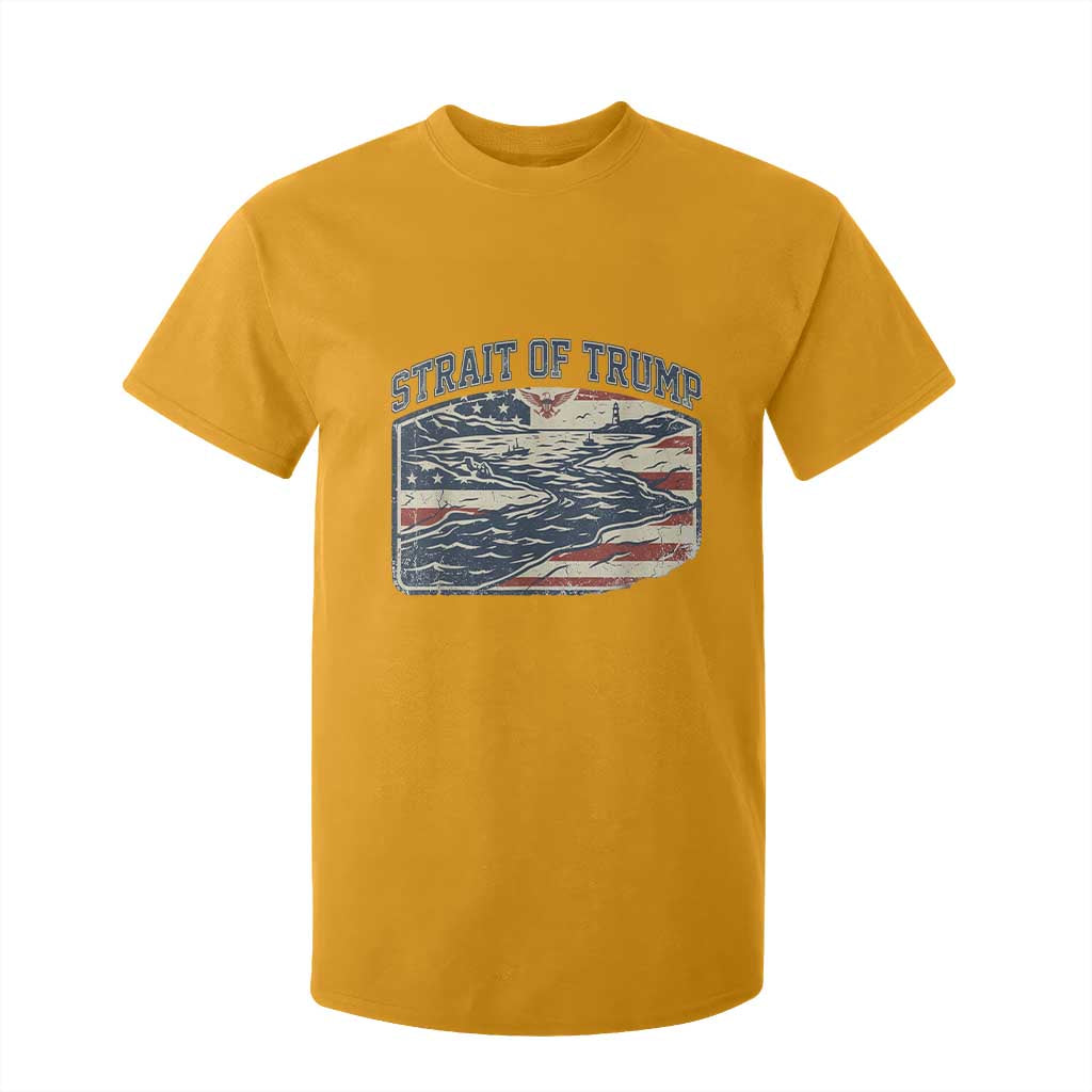 Strait of Trump 2026 Vintage Old Americana T Shirt For Kid American Flag Nautical Patriotic Graphic TS02 Gold Print Your Wear