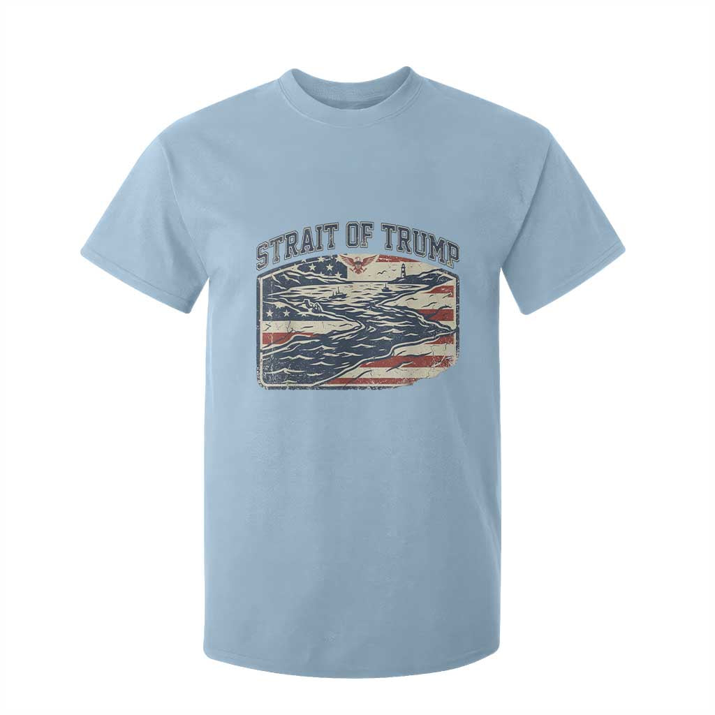 Strait of Trump 2026 Vintage Old Americana T Shirt For Kid American Flag Nautical Patriotic Graphic TS02 Light Blue Print Your Wear