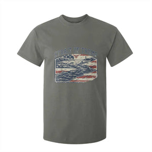 Strait of Trump 2026 Vintage Old Americana T Shirt For Kid American Flag Nautical Patriotic Graphic TS02 Military Green Print Your Wear