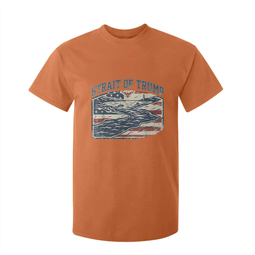 Strait of Trump 2026 Vintage Old Americana T Shirt For Kid American Flag Nautical Patriotic Graphic TS02 Orange Print Your Wear