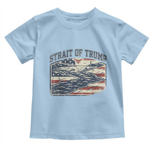Strait of Trump 2026 Vintage Old Americana Toddler T Shirt American Flag Nautical Patriotic Graphic TS02 Light Blue Print Your Wear