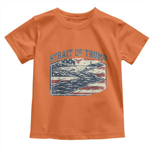 Strait of Trump 2026 Vintage Old Americana Toddler T Shirt American Flag Nautical Patriotic Graphic TS02 Orange Print Your Wear