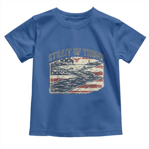 Strait of Trump 2026 Vintage Old Americana Toddler T Shirt American Flag Nautical Patriotic Graphic TS02 Royal Blue Print Your Wear
