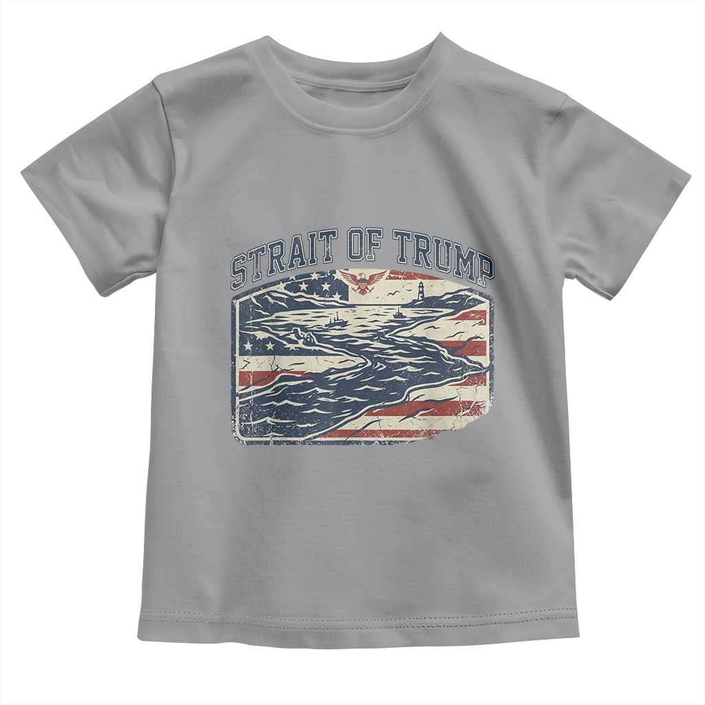 Strait of Trump 2026 Vintage Old Americana Toddler T Shirt American Flag Nautical Patriotic Graphic TS02 Sport Gray Print Your Wear