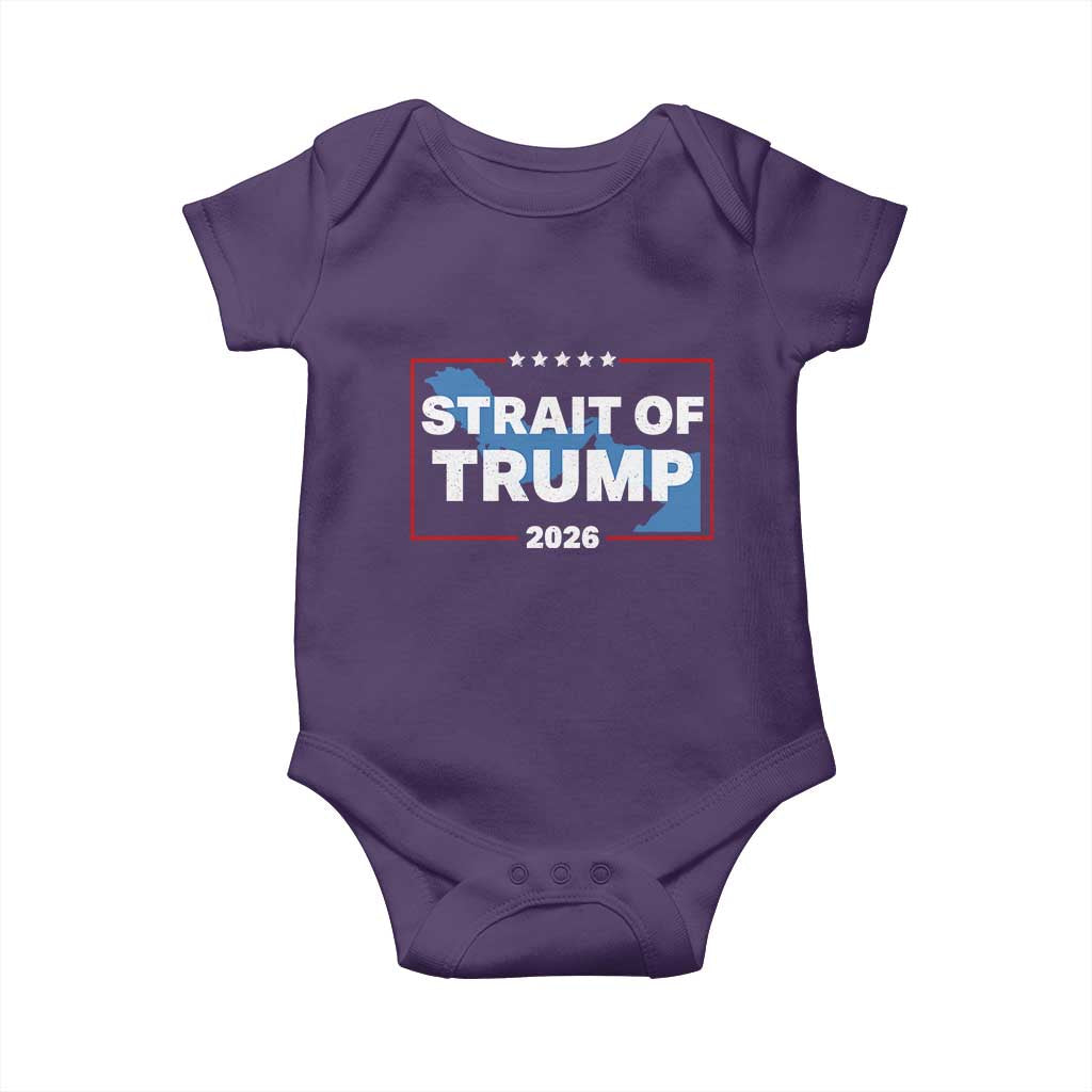 Strait of Trump 2026 Baby Onesie Middle East Map Political Graphic TS02 Purple Print Your Wear