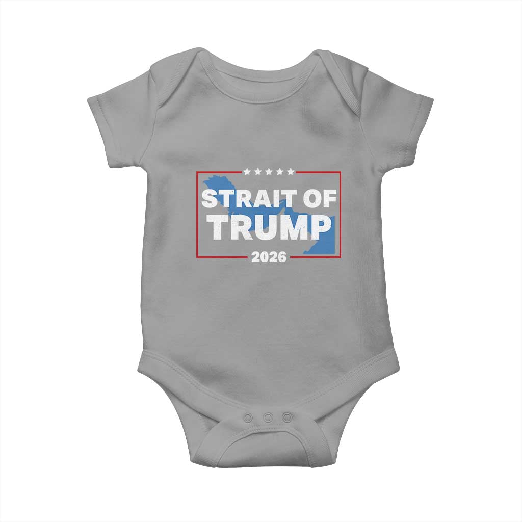 Strait of Trump 2026 Baby Onesie Middle East Map Political Graphic TS02 Sport Gray Print Your Wear