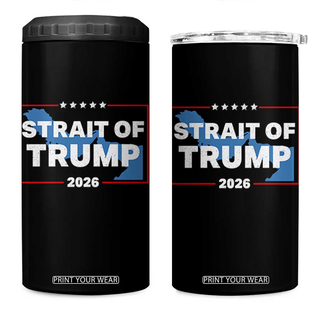 Strait of Trump 2026 4 in 1 Can Cooler Tumbler Middle East Map Political Graphic TS02 One Size: 16 oz Black Print Your Wear