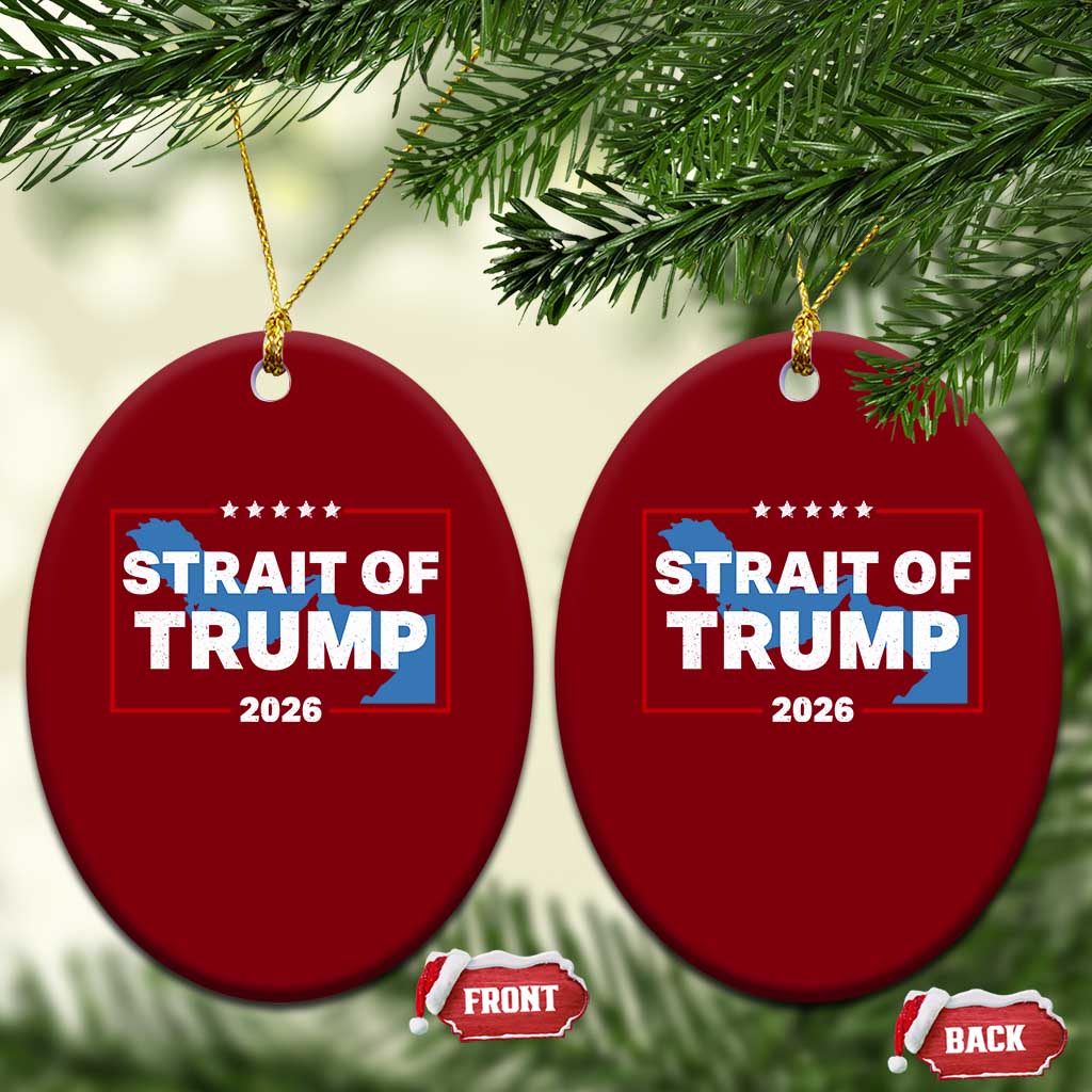 Strait of Trump 2026 Ceramic Ornament Middle East Map Political Graphic TS02 Print Your Wear
