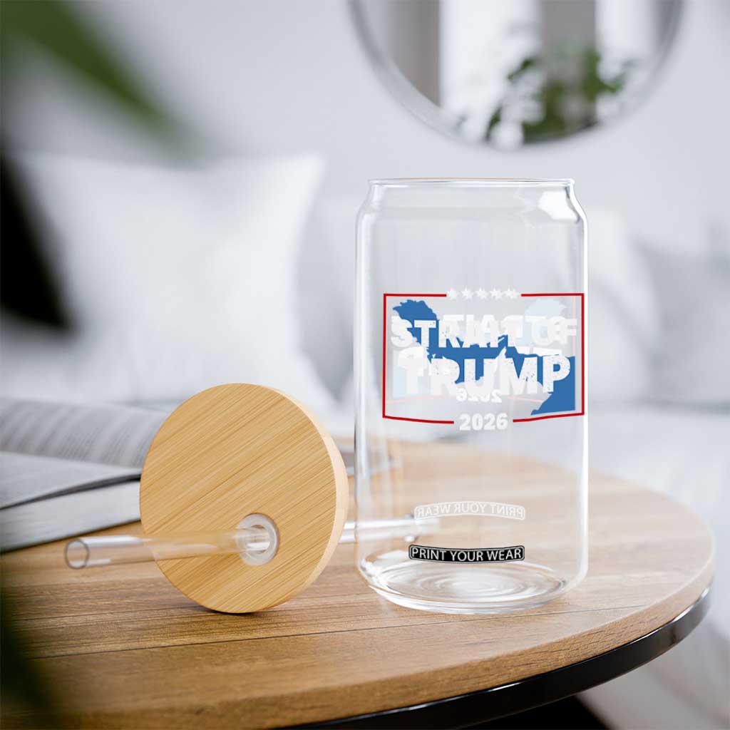 Strait of Trump 2026 Glass Can Middle East Map Political Graphic TS02 Print Your Wear