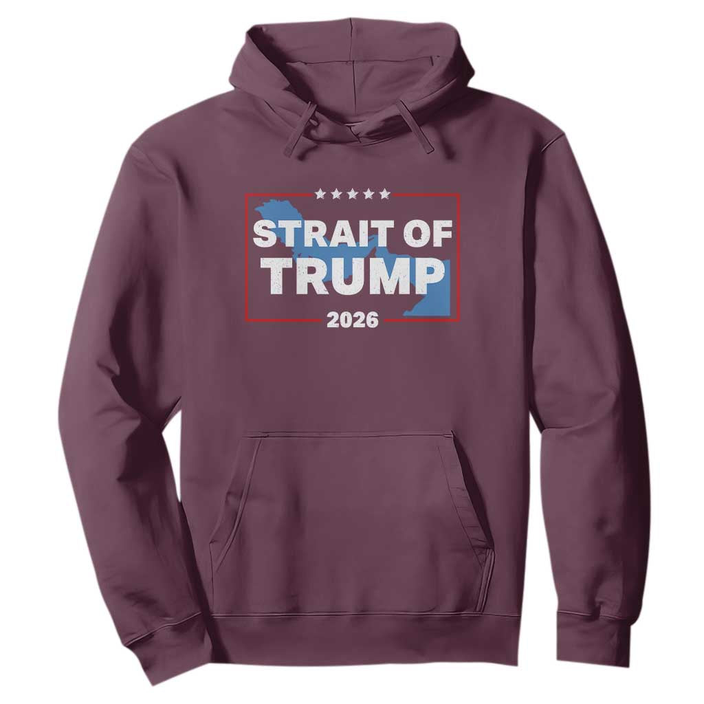 Strait of Trump 2026 Hoodie Middle East Map Political Graphic TS02 Maroon Print Your Wear