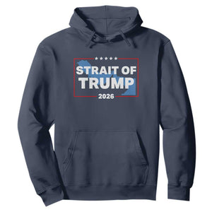 Strait of Trump 2026 Hoodie Middle East Map Political Graphic TS02 Navy Print Your Wear