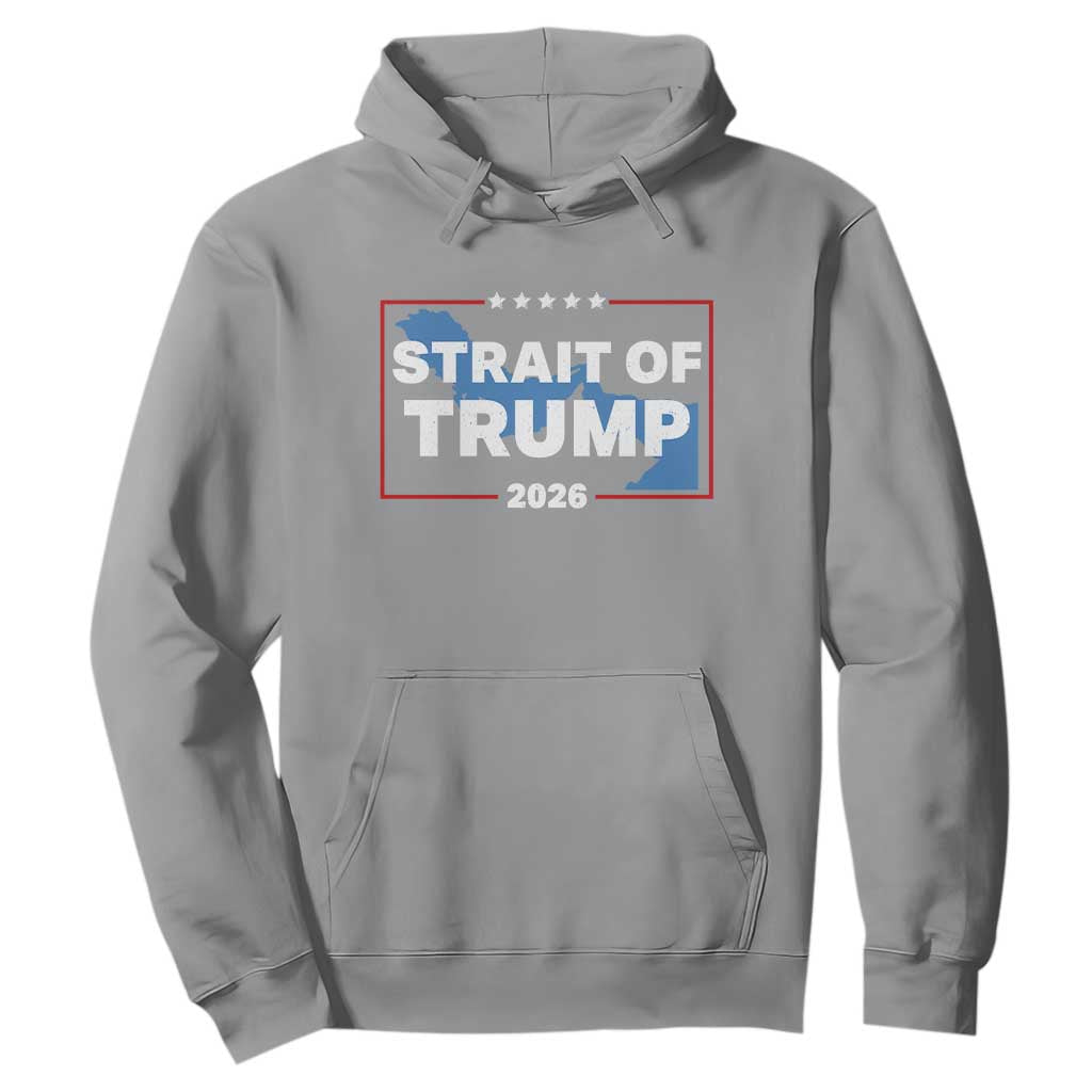 Strait of Trump 2026 Hoodie Middle East Map Political Graphic TS02 Sport Gray Print Your Wear