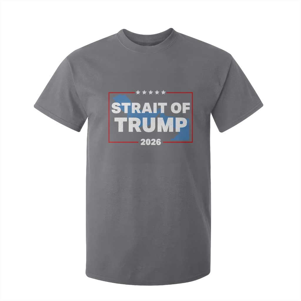 Strait of Trump 2026 T Shirt For Kid Middle East Map Political Graphic TS02 Charcoal Print Your Wear