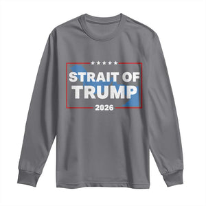 Strait of Trump 2026 Long Sleeve Shirt Middle East Map Political Graphic TS02 Charcoal Print Your Wear