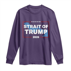 Strait of Trump 2026 Long Sleeve Shirt Middle East Map Political Graphic TS02 Purple Print Your Wear