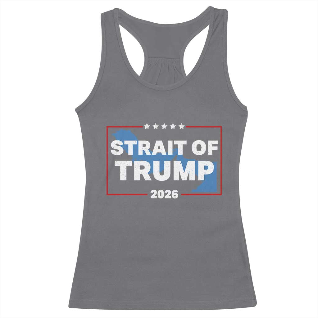 Strait of Trump 2026 Racerback Tank Top Middle East Map Political Graphic TS02 Charcoal Print Your Wear