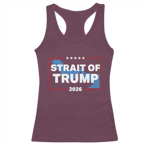 Strait of Trump 2026 Racerback Tank Top Middle East Map Political Graphic TS02 Maroon Print Your Wear