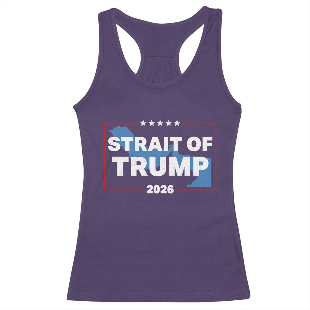 Strait of Trump 2026 Racerback Tank Top Middle East Map Political Graphic TS02 Purple Print Your Wear
