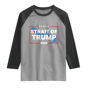 Strait of Trump 2026 Raglan Shirt Middle East Map Political Graphic TS02 Sport Gray Black Print Your Wear