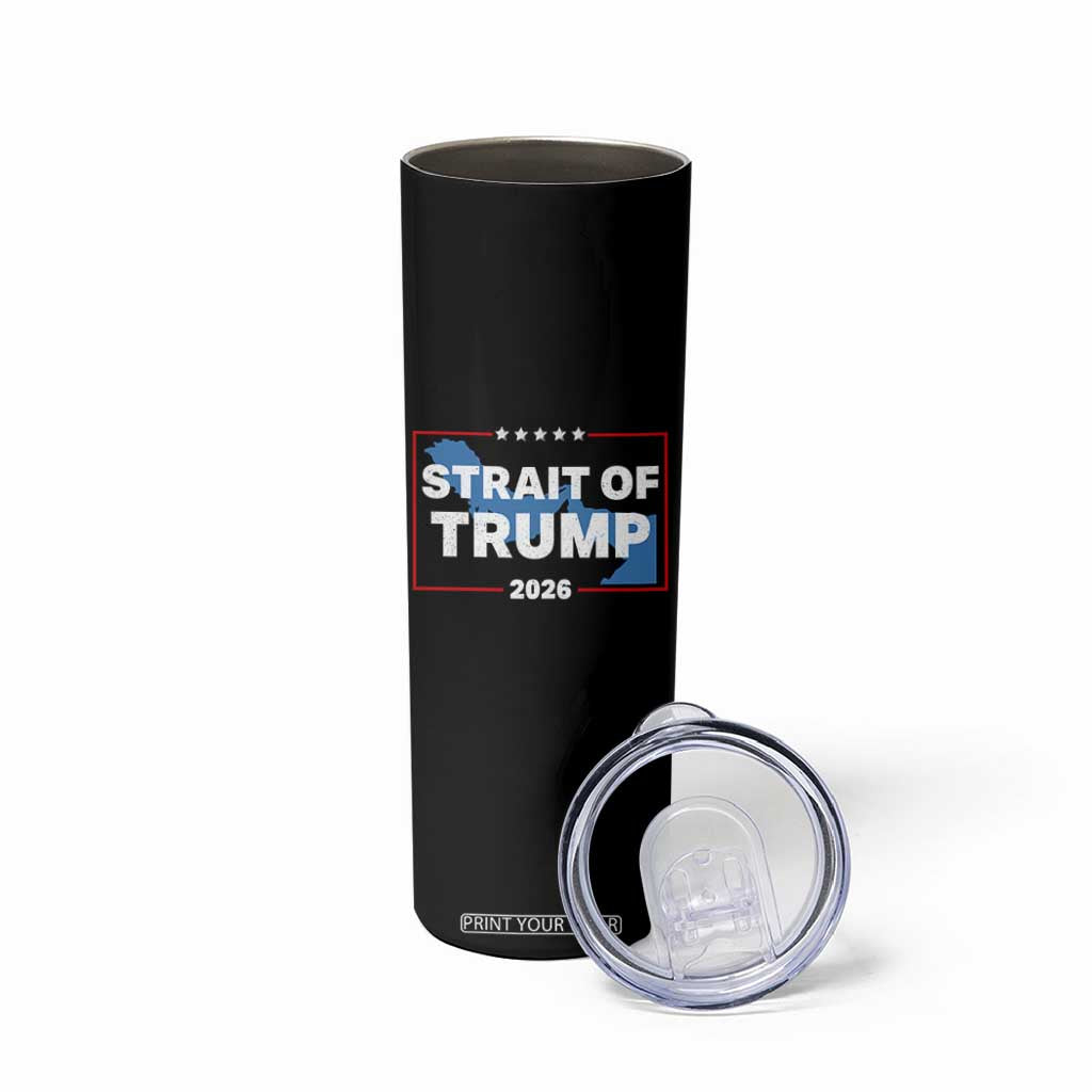 Strait of Trump 2026 Skinny Tumbler Middle East Map Political Graphic TS02 Print Your Wear