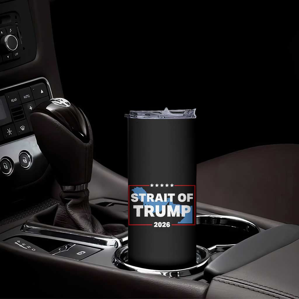 Strait of Trump 2026 Skinny Tumbler Middle East Map Political Graphic TS02 Print Your Wear