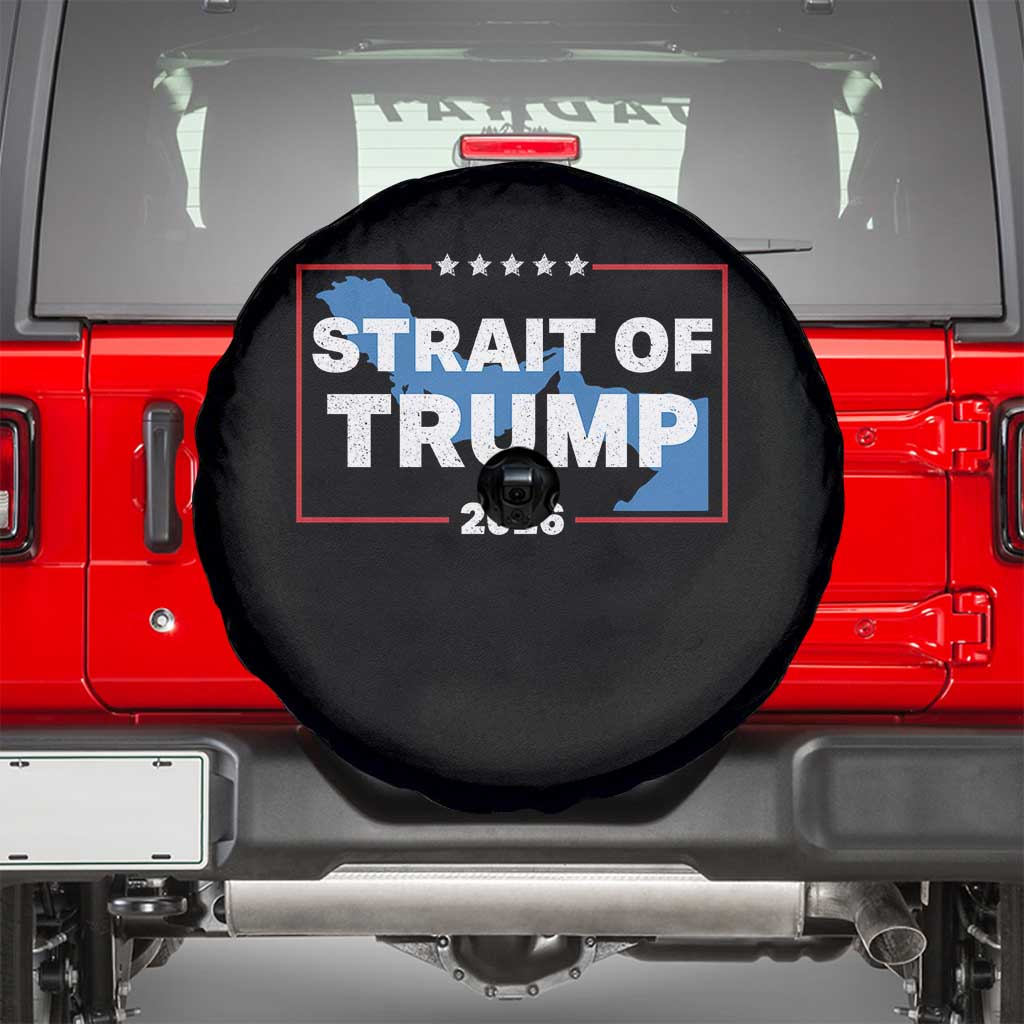 Strait of Trump 2026 Spare Tire Cover Middle East Map Political Graphic TS02 Black Print Your Wear