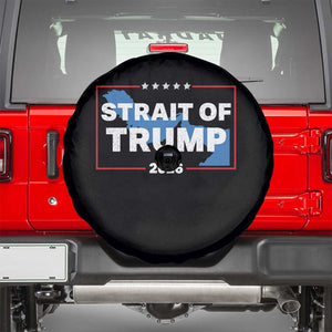 Strait of Trump 2026 Spare Tire Cover Middle East Map Political Graphic TS02 Black Print Your Wear