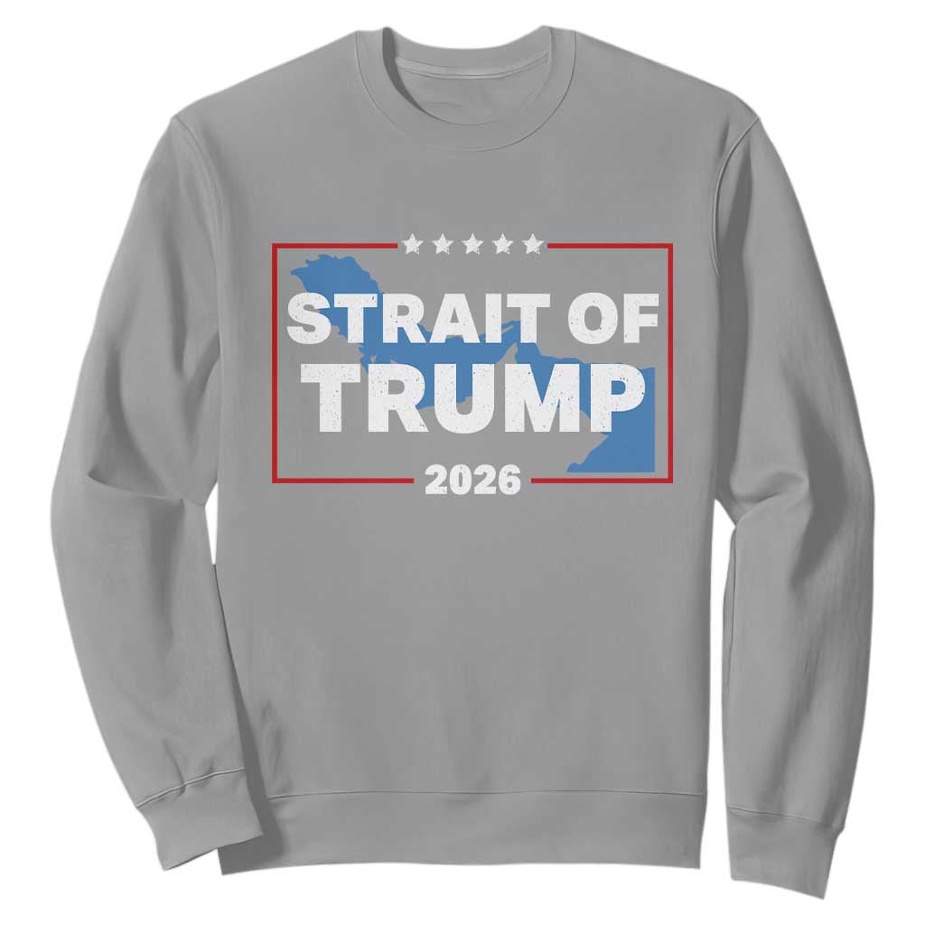 Strait of Trump 2026 Sweatshirt Middle East Map Political Graphic TS02 Sport Gray Print Your Wear
