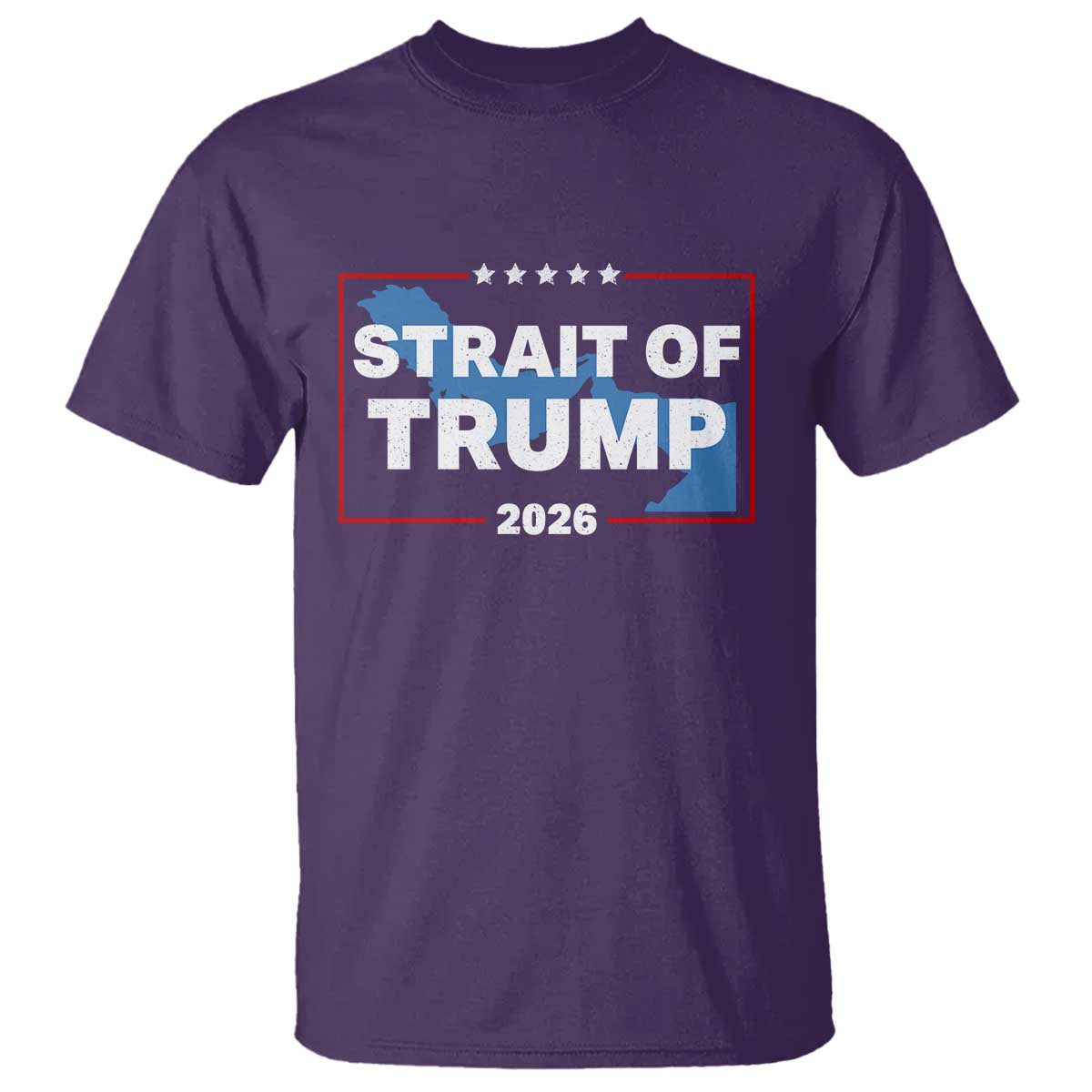 Strait of Trump 2026 T Shirt Middle East Map Political Graphic TS02 Purple Print Your Wear