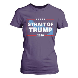 Strait of Trump 2026 T Shirt For Women Middle East Map Political Graphic TS02 Purple Print Your Wear