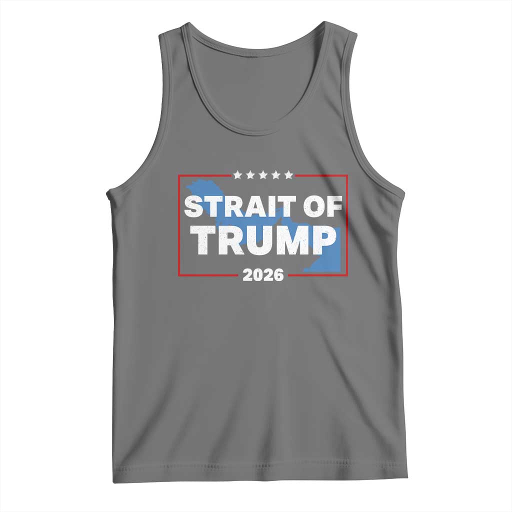 Strait of Trump 2026 Tank Top Middle East Map Political Graphic TS02 Black Heather Print Your Wear