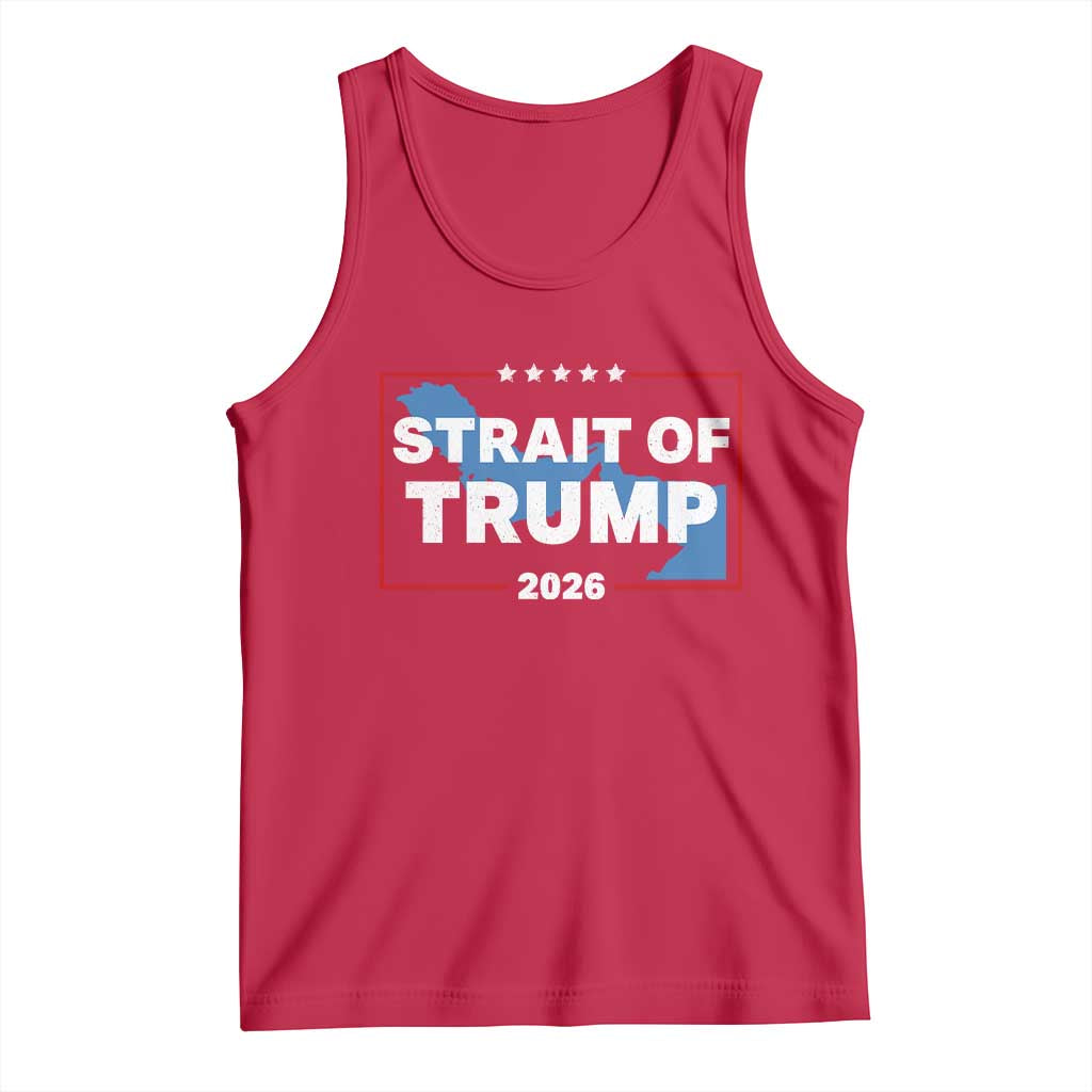 Strait of Trump 2026 Tank Top Middle East Map Political Graphic TS02 Red Print Your Wear
