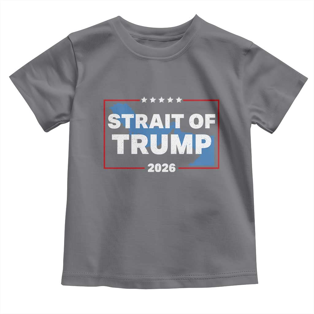 Strait of Trump 2026 Toddler T Shirt Middle East Map Political Graphic TS02 Charcoal Print Your Wear