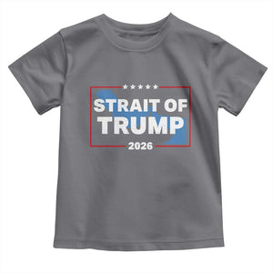 Strait of Trump 2026 Toddler T Shirt Middle East Map Political Graphic TS02 Charcoal Print Your Wear