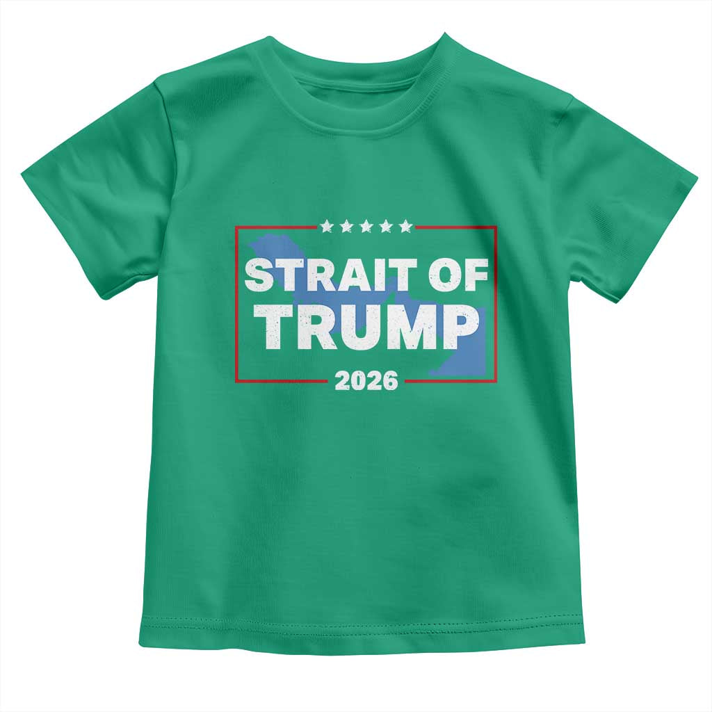 Strait of Trump 2026 Toddler T Shirt Middle East Map Political Graphic TS02 Irish Green Print Your Wear