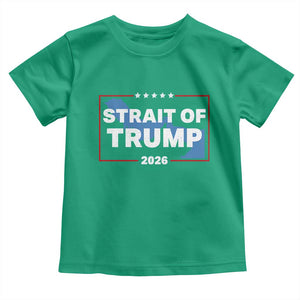 Strait of Trump 2026 Toddler T Shirt Middle East Map Political Graphic TS02 Irish Green Print Your Wear