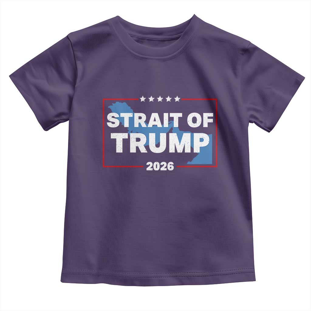 Strait of Trump 2026 Toddler T Shirt Middle East Map Political Graphic TS02 Purple Print Your Wear