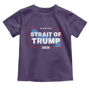 Strait of Trump 2026 Toddler T Shirt Middle East Map Political Graphic TS02 Purple Print Your Wear