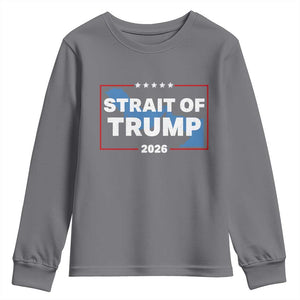 Strait of Trump 2026 Youth Sweatshirt Middle East Map Political Graphic TS02 Charcoal Print Your Wear