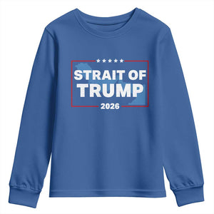 Strait of Trump 2026 Youth Sweatshirt Middle East Map Political Graphic TS02 Royal Blue Print Your Wear