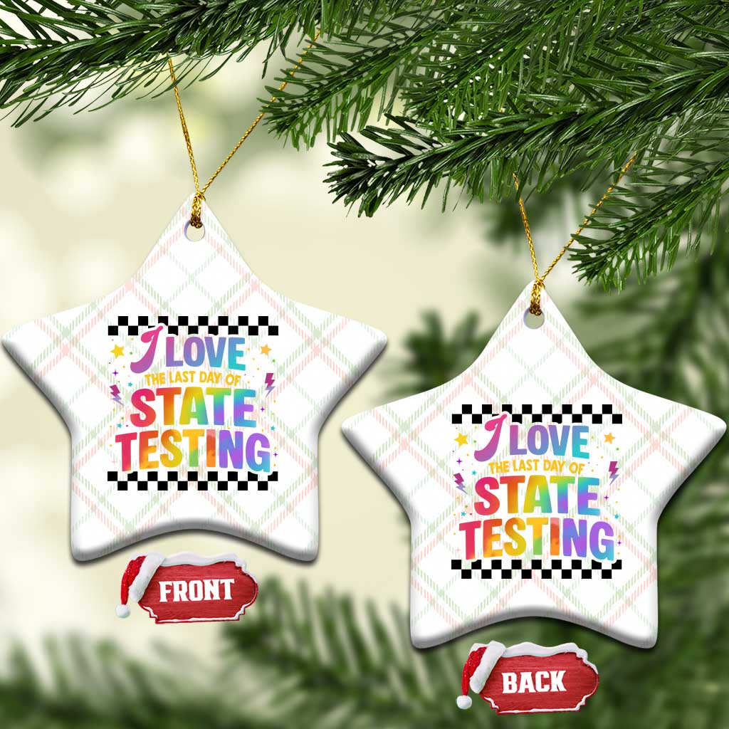 Funny I Love The Last Day Of State Testing Ceramic Ornament Retro Rainbow Test Day Celebration Teacher Student TS02 Print Your Wear