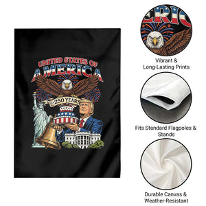 USA 250 Year Birthday Patriotic Celebration Garden Flag Trump Eagle and Liberty Bday Cake TS02 Print Your Wear
