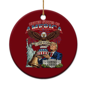 USA 250 Year Birthday Patriotic Celebration Ceramic Ornament Trump Eagle and Liberty Bday Cake TS02 1pc Red Print Your Wear