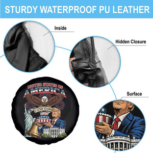 USA 250 Year Birthday Patriotic Celebration Spare Tire Cover Trump Eagle and Liberty Bday Cake TS02 Print Your Wear