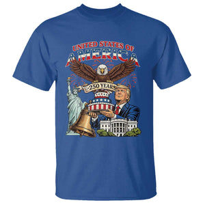 USA 250 Year Birthday Patriotic Celebration T Shirt Trump Eagle and Liberty Bday Cake TS02 Royal Blue Print Your Wear