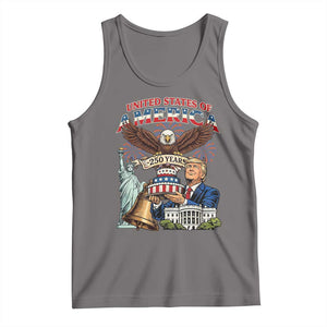 USA 250 Year Birthday Patriotic Celebration Tank Top Trump Eagle and Liberty Bday Cake TS02 Deep Heather Print Your Wear