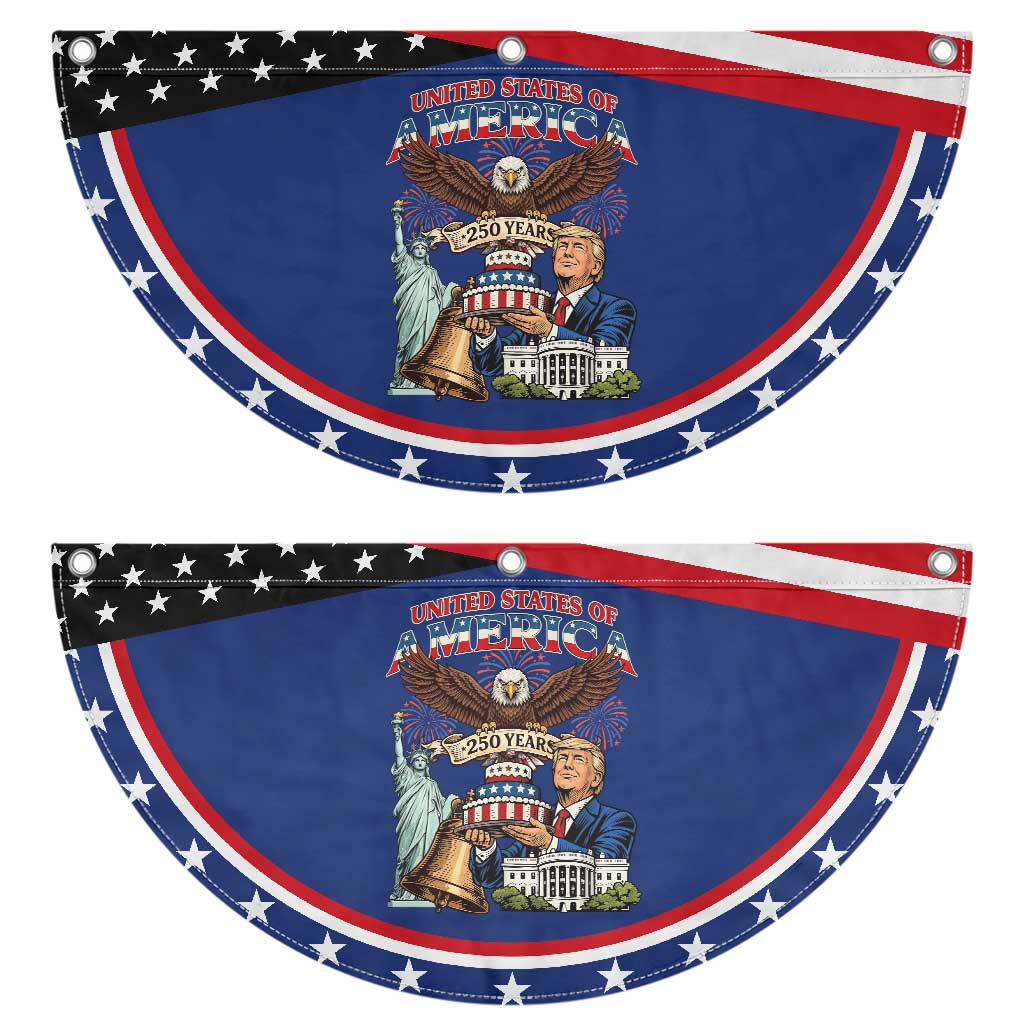 USA 250 Year Birthday America Celebration Patriotic Fan Flag Eagle and Liberty Bday Cake Politics