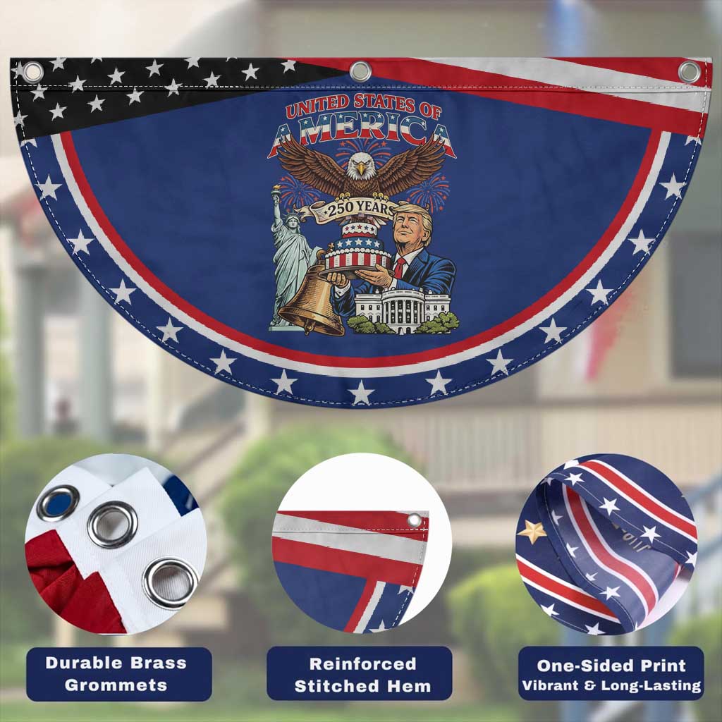 USA 250 Year Birthday America Celebration Patriotic Fan Flag Eagle and Liberty Bday Cake Politics