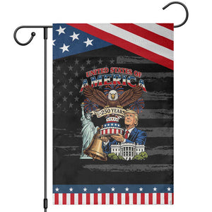 USA 250 Year Birthday Patriotic Celebration Patriotic Garden Flag Trump Eagle and Liberty Bday Cake TS02 Distressed Black Blue Print Your Wear
